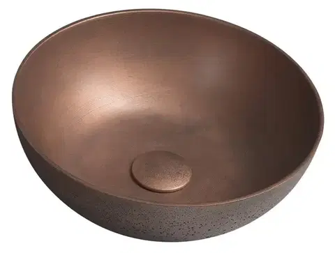 Umývadlá SAPHO - FORMIGO betónové umývadlo na dosku, priemer 39cm, meď mat FG320