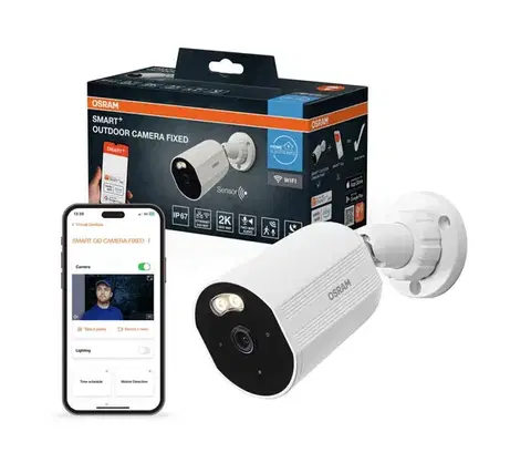 LED osvetlenie Osram - Inteligentná vonkajšia kamera so snímačom 2K SMART+ 230V IP67 Wi-Fi 4058075850538