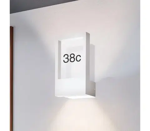 Záhradné lampy Eglo 98143 - Domové číslo MONTEROS 1xE27/28W/230V IP44 biela 98143