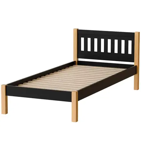 Postele pre dievčatá Posteľ Gaja 90 Čierna/Prírodný Dub