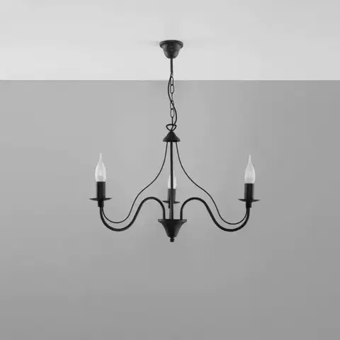 Lampy do obývačky Luster Minerwa 3 A-0217 čierna