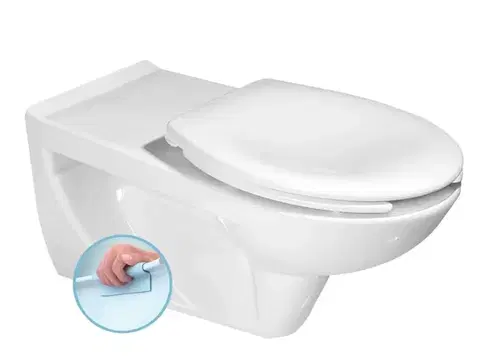 Záchody SAPHO - HANDICAP WC závesné predĺžené, Rimless, 37,5x73cm, biela K670-002