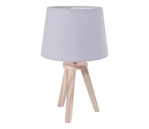 Lampy Atmosphera - Stolná lampa TRIPOD 1xE14/40W/230V borovica/sivá 127252B