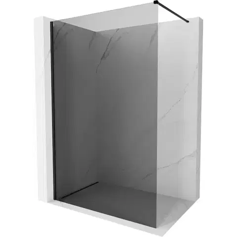 Sprchové dvere MEXEN/S - Kyoto-X Sprchová zástena WALK-IN 110 x 200, grafit 10 mm, čierna 800-110-101-70-40-X