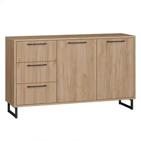 Komody do spálne Komoda Remius  2d3s dub craft zlatý