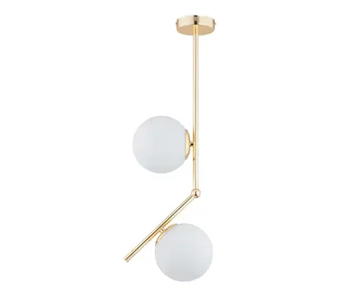 Svietidlá  Luster na tyči LIBERTY 2xE14/40W/230V zlatá/biela 62267