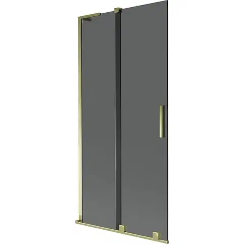 Sprchové dvere MEXEN/S - Velar L dvojkrídlová posuvná vaňová zástena 95 x 150, grafit, zlatá 896-095-003-41-50