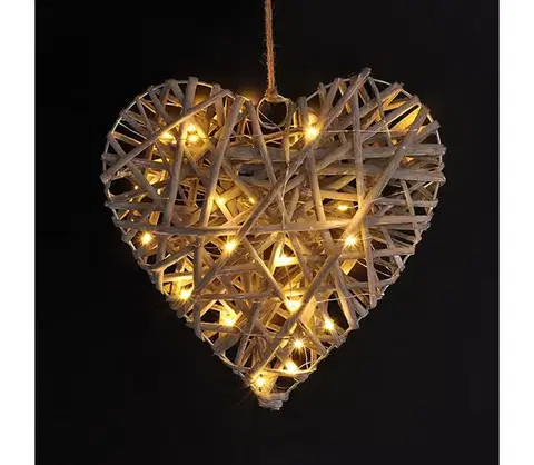 Vianočné osvetlenie  LED ratanové srdce 30x LED 2x AA 30cm 1V245