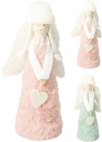 Vianočné dekorácie Kinekus Postavička anjel 22 cm mix