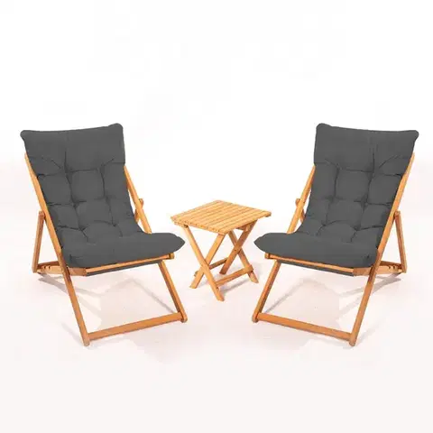 Záhradné jedálenské sety Garden Table & Chairs Set (3 Pieces) My005 - Grey