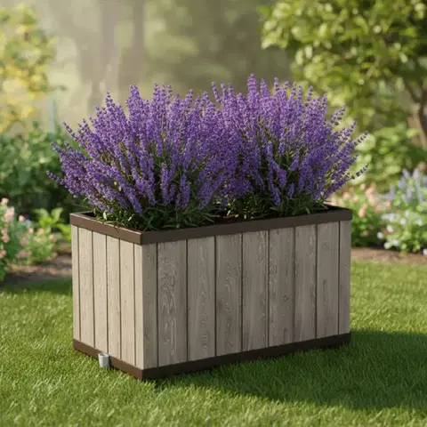 Záhradný nábytok KETER Záhradný kvetináč DECO BLOCK PLANTER | jaseň