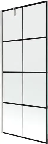 Sprchové dvere MEXEN/S - Next vaňová zástena FIX 80 x 150, čierna vzor, nikel kartáčovaná 895-080-000-00-77-97