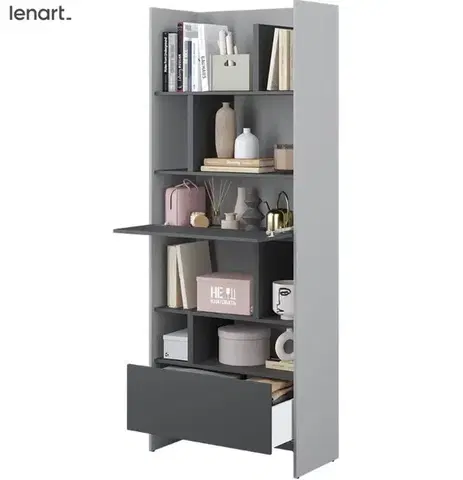Nábytok Dig-net nábytok Regál Lenart BED CONCEPT BC-22 | sivá / grafit