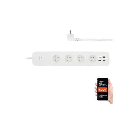 LED osvetlenie  NEO 07771L- Predlžovací kábel NEO LITE Smart 4AC+3xUSB+1xUSB C Wi-Fi Tuya 07771L