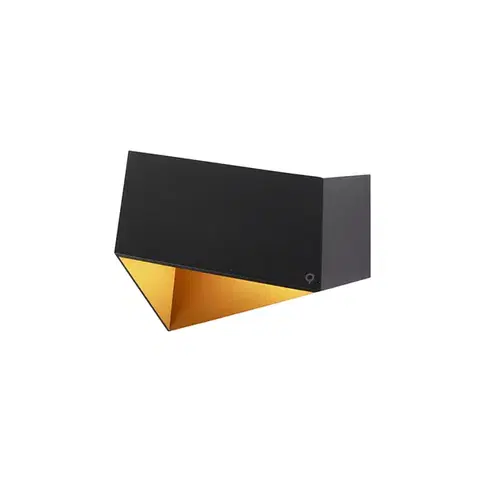 Nástenné osvetlenie Dizajnová nástenná lampa čierna so zlatom - Fold
