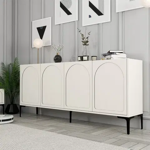 Komody Konzolový stolík Lyon 79 - Cream, Black