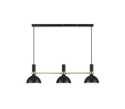 Svietidlá Markslöjd 106971 - Luster na lanku LARRY 3xE27/60W/230V čierna/zlatá 106971
