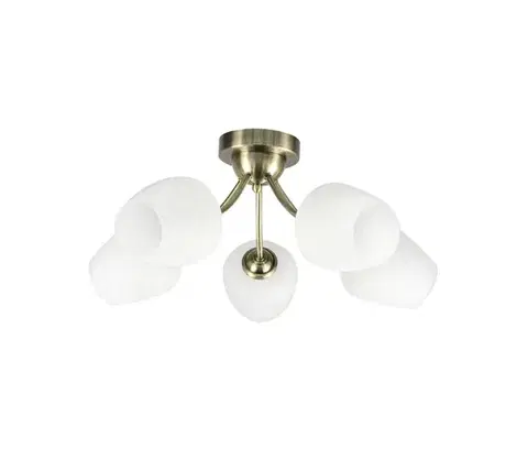 Svietidlá  Prisadený luster ZINA 5xE27/40W/230V mosadz/biela 35-22592