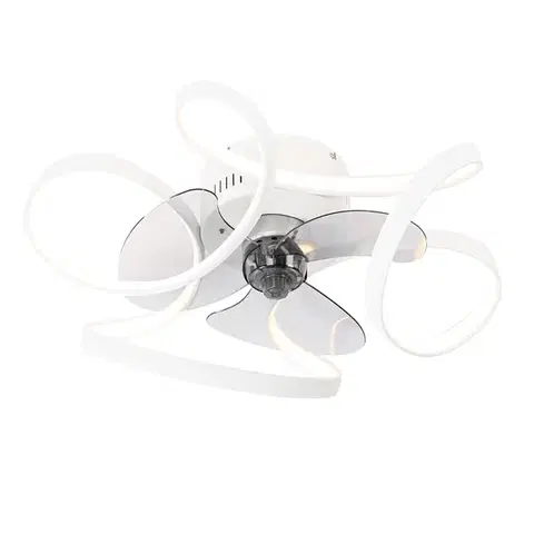 Stropné ventilátory Stropný ventilátor biely 55 cm vrátane LED stmievateľný s diaľkovým ovládaním - Mandy