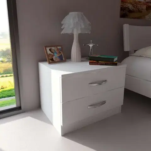 Nočné stolíky VIDA N2D nočný stolík, biela
