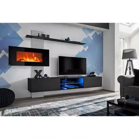 Obývacie steny Obývacia stena Flame E + elektrický krb