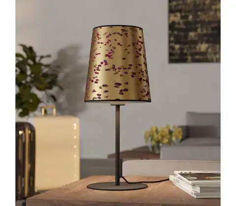 Lampy Eglo 390294 - Stolná lampa CASTUERA 1xE27/25W/230V zlatá/ružová 390294