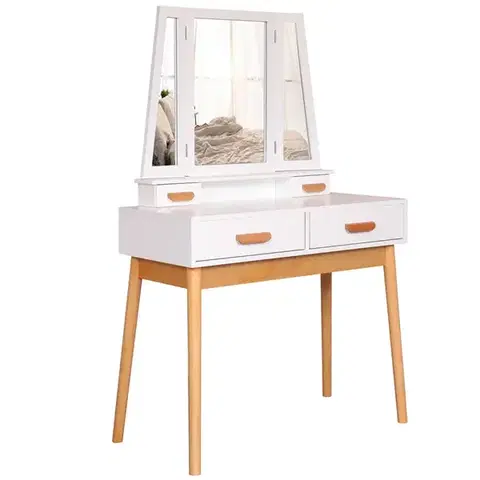 Toaletné stolíky Toaletný stolík Sylvia 015 9514 biela/prírodná