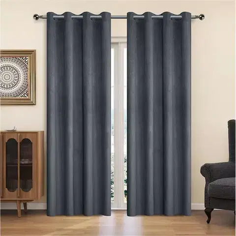 Závesy do spálne Záves na krúžkoch YC11933/200G/117/140x250 cm  sivý