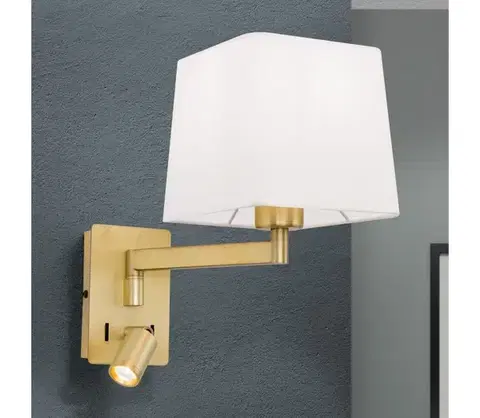 Svietidlá Orion WA 2-1469/1- LED Nástenná lampa CARLTON 1xE27/40W/230V + LED/3W biela/zlatá WA 2-1469/1 MS-matt