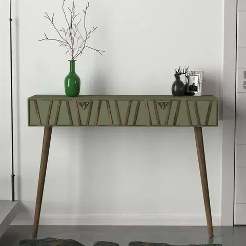 Konferenčné stolíky WOOD orientálny konzolový stolík, orech/sardunia