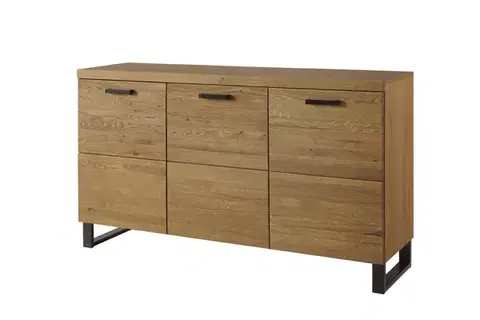 Komody a skrinky MAGNOLIA 45 široká komoda, dub rustikal/čierna