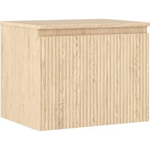 Kúpeľňový nábytok MEXEN/S - Rivel kúpeľňová skrinka pod umývadlo 60 cm s doskou, 1 šuplík, reliéf, dub 91A20-06047-1-BFC81