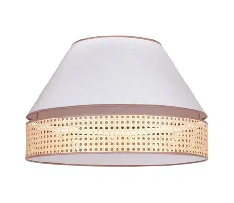 Svietidlá  - Stropné svietidlo AVIGNON 1xE27/15W/230V pr. 50 cm biela/ratan 602099