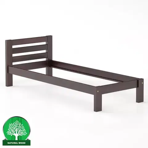Drevené postele Posteľ borovica LK127–80x200 orech