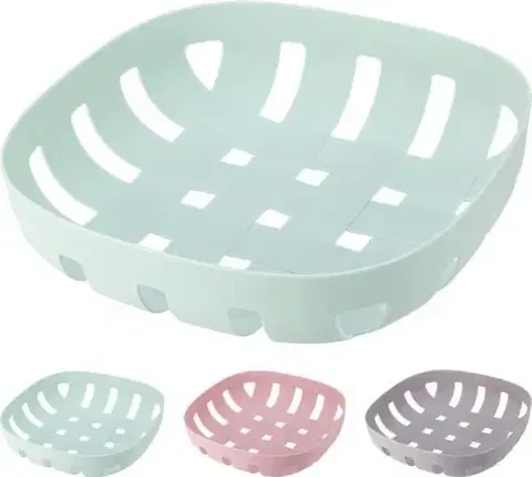 Podnosy a tácky Kinekus Košík na ovocie 26x6,5 cm plast mix