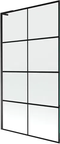Sprchové dvere MEXEN/S - Next L vaňová zástena FIX 100 x 150, čierna vzor, čierna 895-100-000-03-77-70