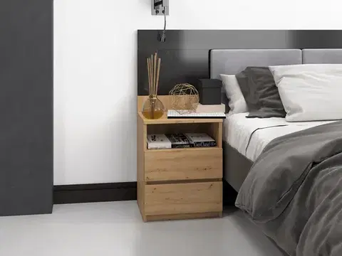 Nočné stolíky MELWIN M1 nočný stolík, dub artisan