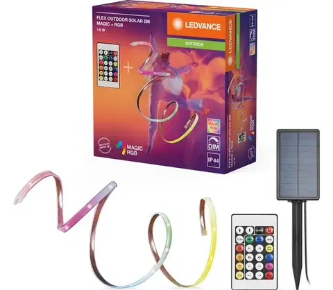 LED osvětlení Ledvance - LED RGB Stmievateľný solárny pásik FLEX MAGIC 5m LED/1,6W/3,7V IP44 + DO 4099854370083
