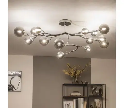 Svietidlá BRILAGI - LED prisadený luster MISTEL 15xG9/3W/230V čierny chróm/dymové sklo 3009-15CS