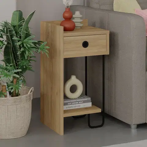 Nočné stolíky Nočný stolík Sirius Left - Oak v2