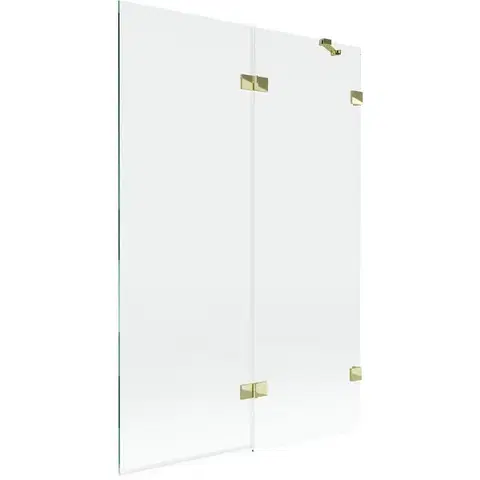 Sprchové dvere MEXEN/S - Lunar vaňová zástena 2-krídlová pravá 120 x 150, transparent, zlatá 897-120-100-50-00-P