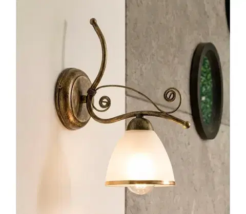 Svietidlá  Nástenná lampa RETRO II 1xE27/60W/230V zlatá patina KM 1.51/czar