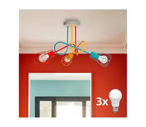 Svietidlá  Prisadený luster OXFORD 3xE27/15W/230V W-2016/3K MIX