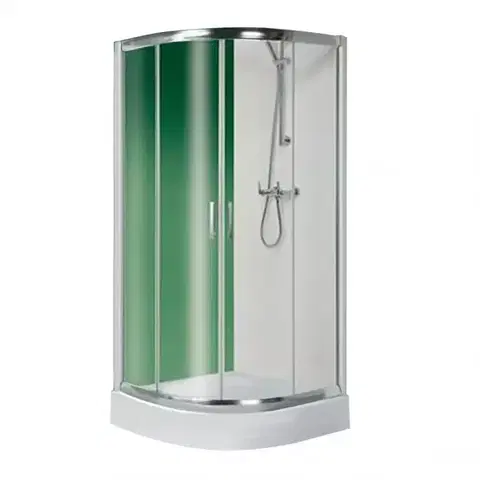 Sprchové kúty 90x90 Štvrťkruhový Sprchový kút  KP4/TX5B 90/190 W0 SB+BPZA 2EL Glass