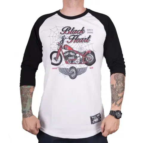 Pánske tričká BLACK HEART Red Baron Chopper biela - M