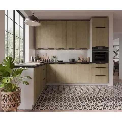 Modulový kuchynský nábytok Kuchynská linka Cremona WH 210x290 cm bez kuchynskej dosky