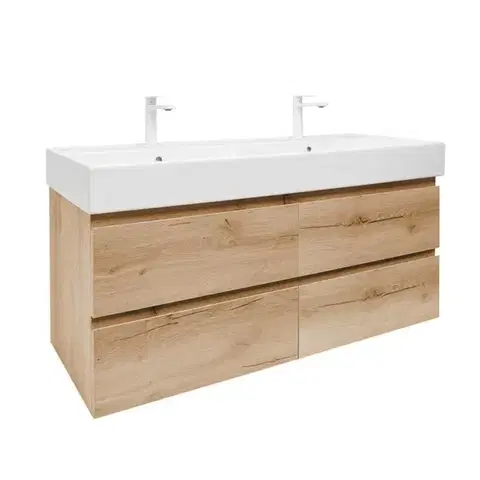 Kúpeľňový nábytok Kúpeľňová skrinka s umývadlom SAT B-Way 119x50x45 cm dub mat BWAY2120OAKU2BB BWAY2120OAKU2BB