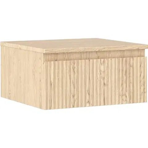 Kúpeľňový nábytok MEXEN/S - Rivel kúpeľňová skrinka pod umývadlo 50 cm s doskou, 1 šuplík, reliéf, dub 91A20-05023-1-BFC81