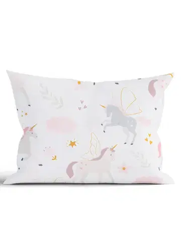 Dekoračné obliečky MKLozkoviny.sk Bavlnená obliečka na vankúš Renforcé 50 × 70 cm – Unicorn-  -