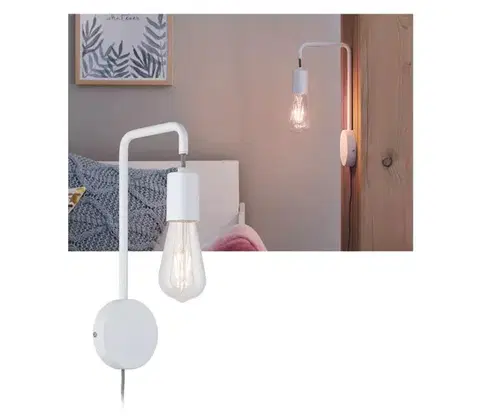 Svietidlá Paulmann 79811 - 1xE27/40W Nástenné svietidlo CALVANI 230V biela 79811